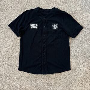 Lurking Class Sketchy Tank Bones Baseball Jersey L Black Embroidered Skull Punk